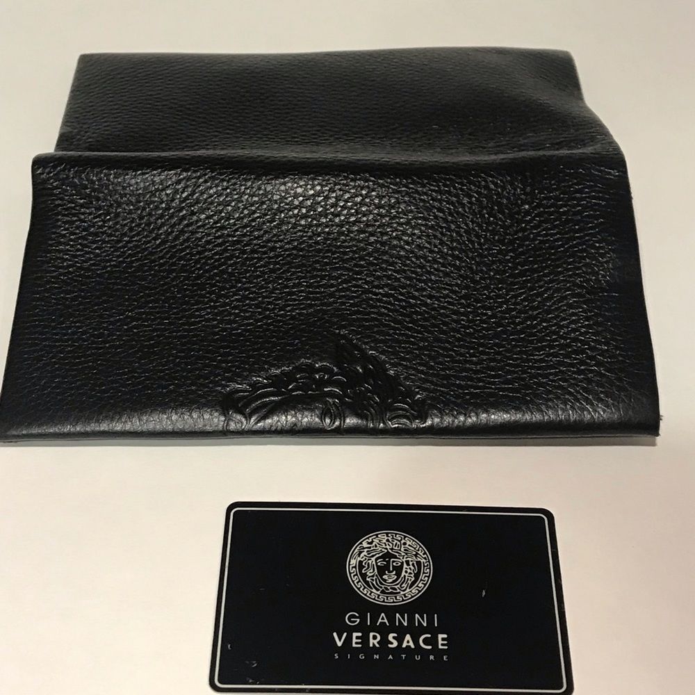 VERACE black leather long wallet